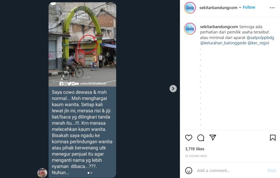 Viral Kedai Tahu Susu di Bandung, Namanya Bikin Warga Risih (Instagram/@sekitarbandungcom)