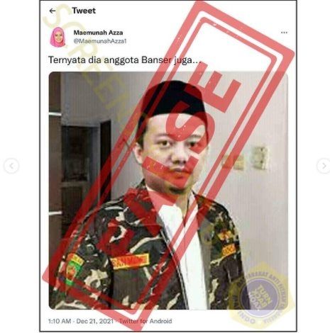 CEK FAKTA Herry Wirawan Pemerkosa 21 Santriwati Adalah Anggota Banser. (Turnbackhoax.id)