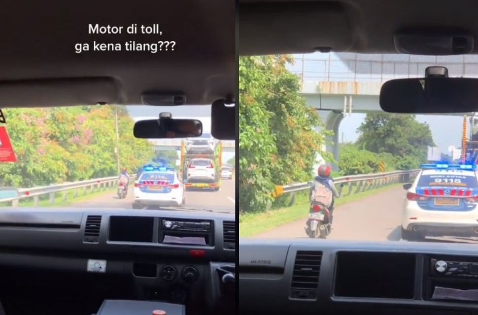 Pemotor di jalan tol (tiktok.com/@rayreey)