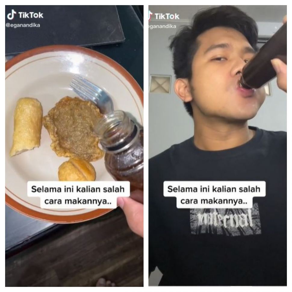 Cara makan pempek (TikTok @eganandika)