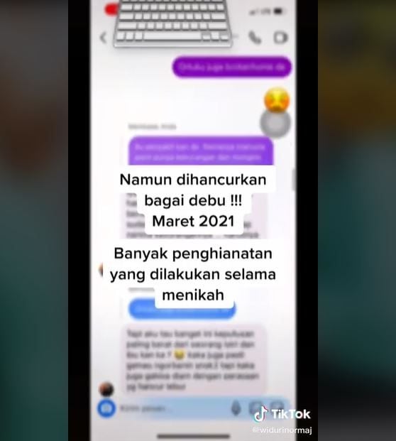 Curhat Wanita Diperlakukan Sebagai Ratu, Ternyata Diam-diam Diselingkuhi (tiktok.com/@widurinormaj)