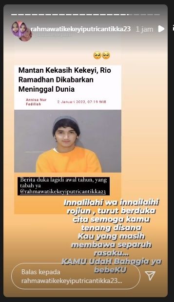 Unggahan Kekeyi [Instagram/@rahmawatikekeyiputricantikka23]