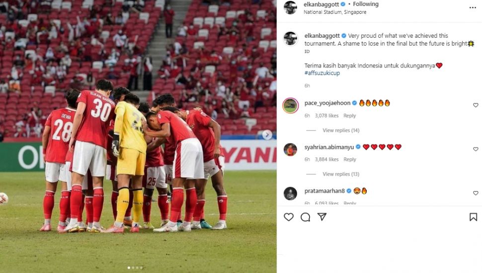 Elkan Baggott bangga dengan pencapaian timnas Indonesia di Piala AFF 2020. (Instagram/elkanbaggott)
