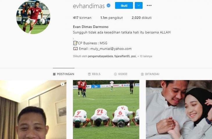 Evan Dimas, pemainTimnas Indonesia dengan followers terbanyak. (Instagram/@evhandimas)