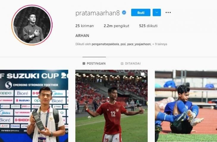 Pratama Arhan, pemainTimnas Indonesia dengan followers terbanyak. (Instagram/@pratamaarhan8)