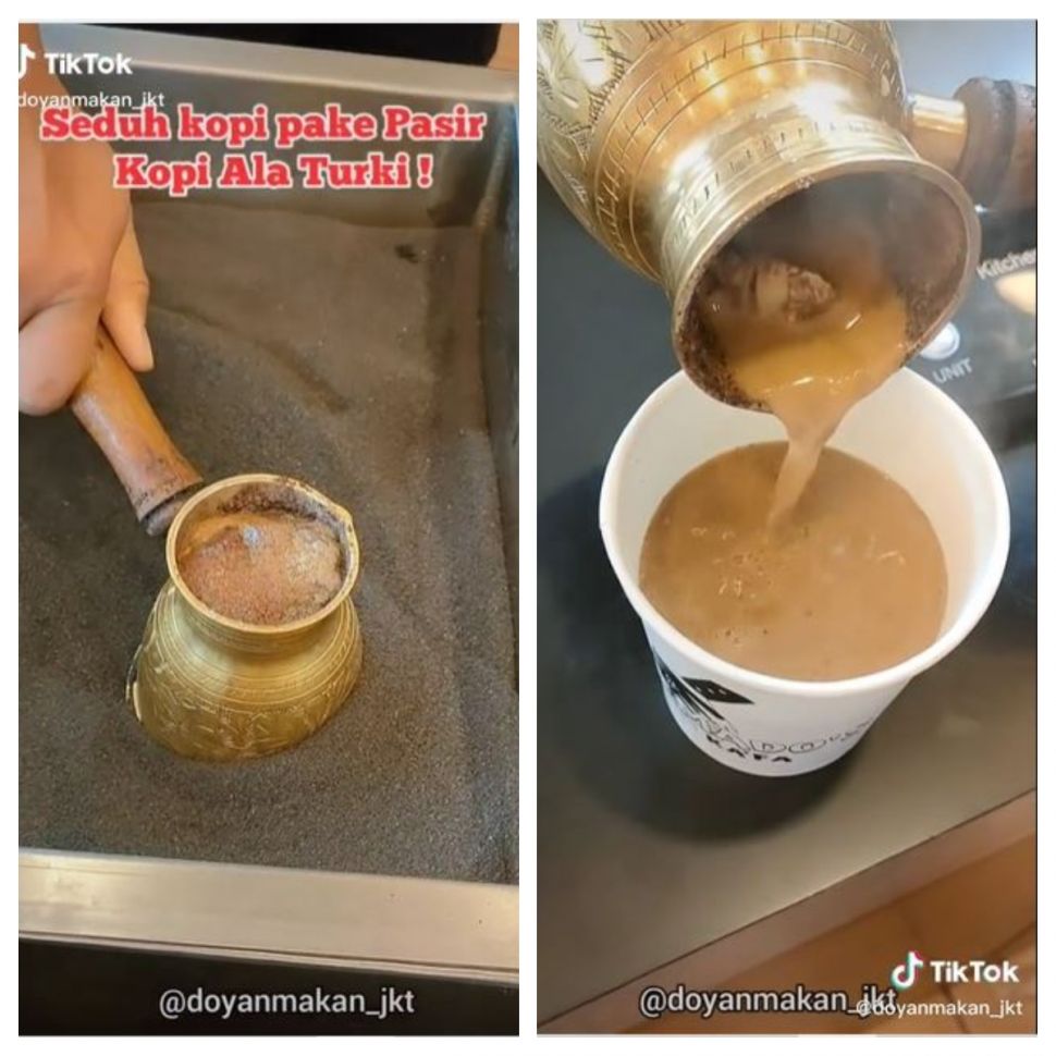 Kopi ala turki (TikTok @doyanmakan_jkt)