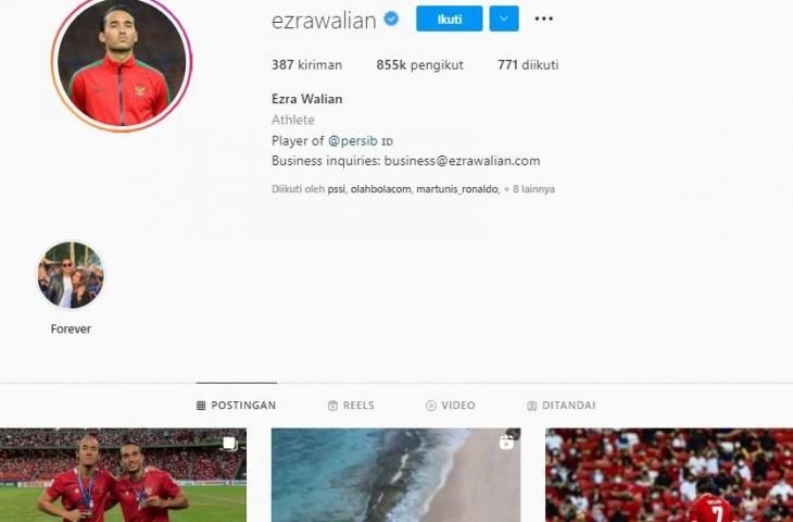 Ezra Walian, pemainTimnas Indonesia dengan followers terbanyak. (Instagram/@ezrawalian)