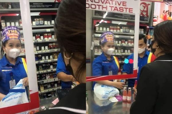 Viral Cewek Emosi Tampol Pacar di Minimarket Gegara Kondom. (TikTok)