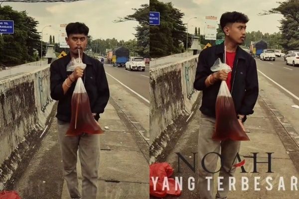 Pria Parodikan Noah 'Yang Terdalam', Ukuran Es Teh Bikin Tercengang sampai Ditonton 14 Juta Kali (TikTok)