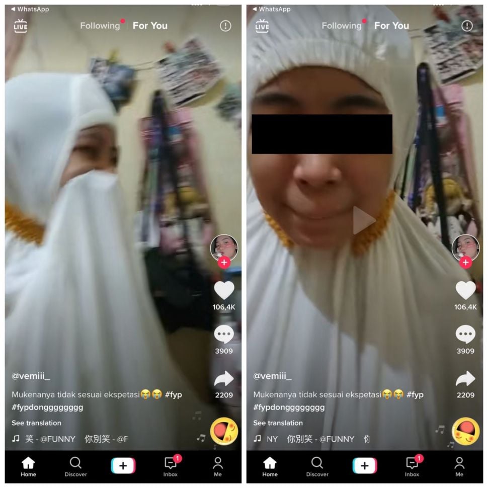 Tak sesuai ekspektasi, bentuk mukena ini bikin ngakak (TikTok/oliverm_1)