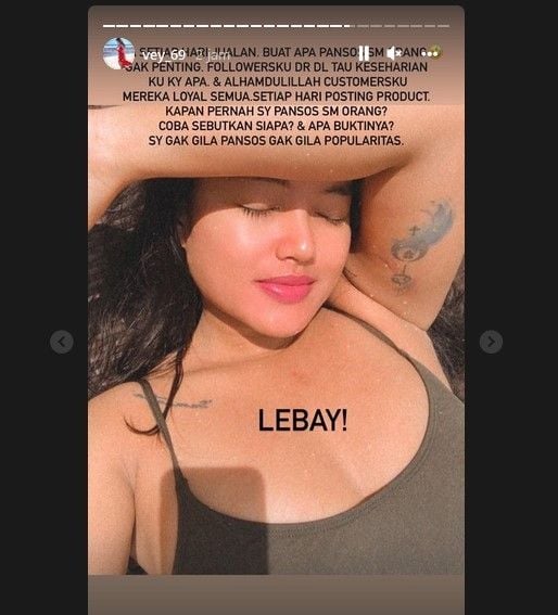 Selebgram @vey_69 menjawab tudingan Nora Alexandra, yang menyebutnya ingin mencari popularitas. [Instagram]