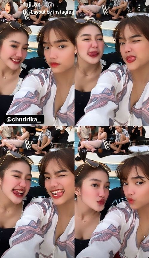 Gaya Fuji dan Chika Saat Liburan Bersama. (Instagram)