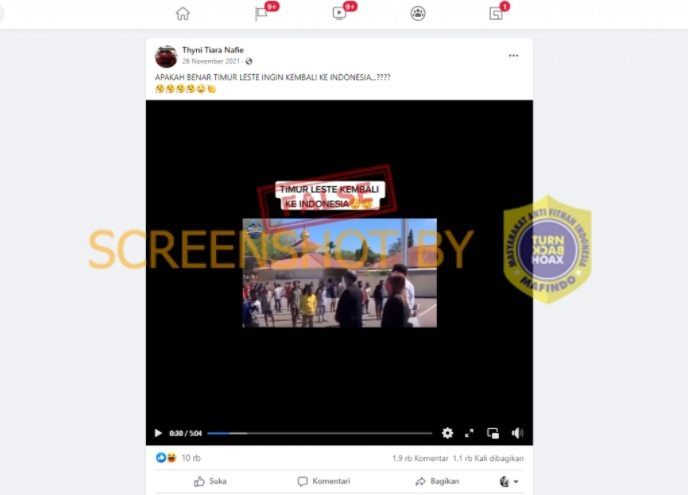 CEK FAKTA Viral Video Timor Leste Kembali ke Indonesia. (Turnbackhoax.id)