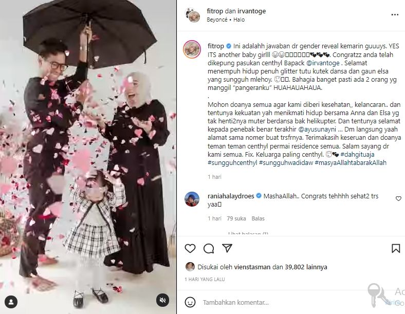 Postingan Fitri Tropica (instagram.com)