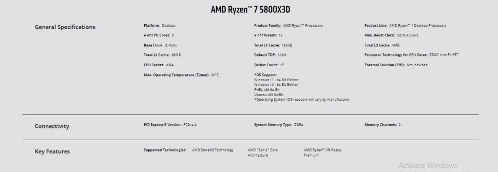  Ryzen 7 5800X3D. [AMD]