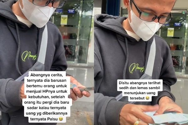 Niat Jual HP untuk Biaya Kebutuhan, Pria Ini Malah Ditipu Pembeli Pakai Uang Palsu (TikTok)