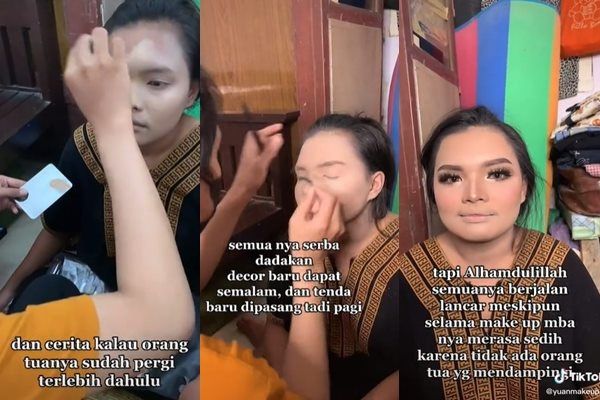 Viral MUA Rias Pengantin yang Tak Punya Ortu. (TikTok)