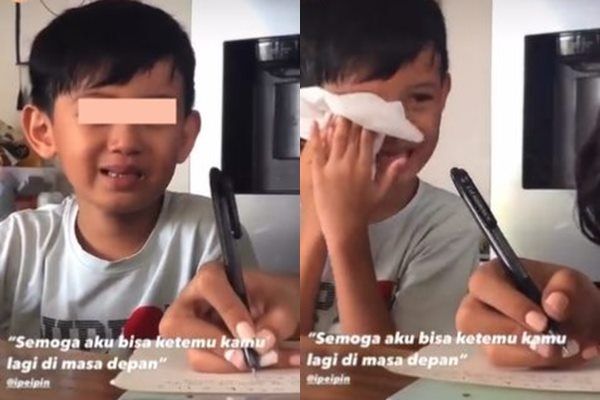 Viral Ekspresi Bocah Ini Disorot Setelah Dapat Kabar Buruk Soal Teman Cewek Sekelasnya. (Twitter/@opentillsunrise)