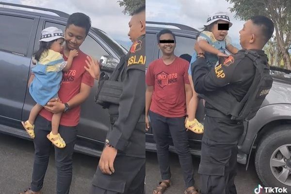 Viral Bapak Pulang Tugas dari Papua Tak Dikenali Anak. (TikTok)