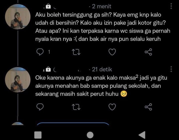 Miris, siswi izin pakai toilet di ruang TU malah dilarang, alasannya bikin sakit hati (Twitter/convomf)