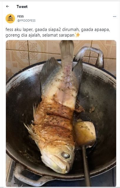 Ikan arwana goreng (Twitter @FFOODFESS)