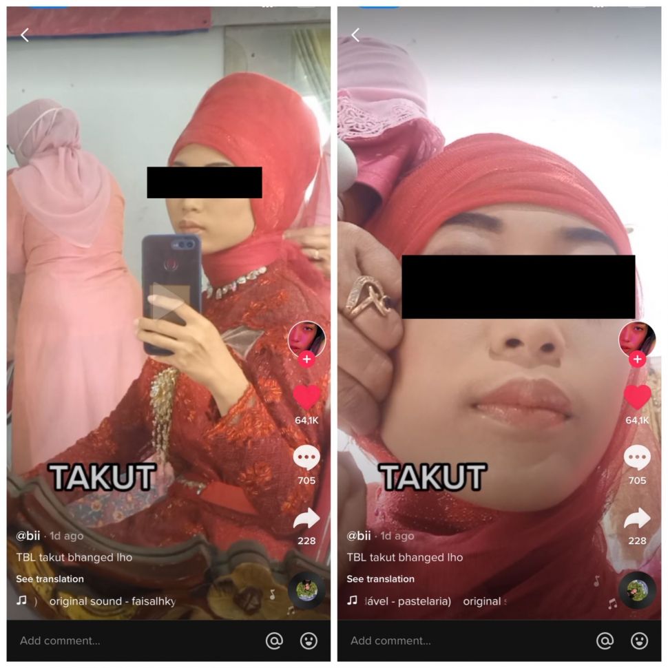 Model jilbab wanita ini sukses bikin publik ngakak (TikTok/bayiiamih)