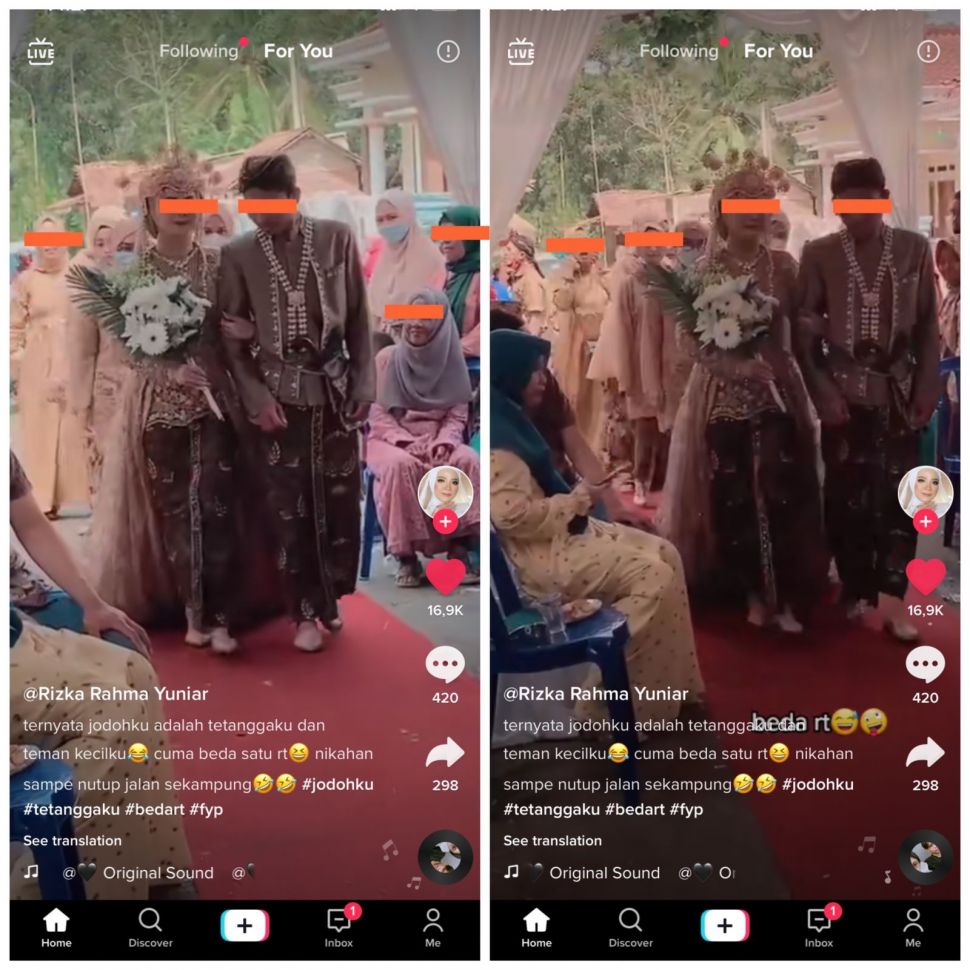 Definisi jodoh di depan Mata, pria nikahi tetangga sendiri (TikTok/rryuniarr)