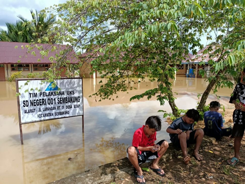 Banjir di Kecamatan Sembakung, Kabupaten Nunukan, Provinsi Kalimantan Utara. (Restu Fadilah/Suara.com)