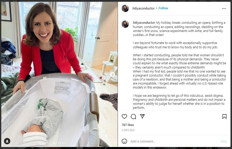 Wanita yang kembali ke konduktor setelah 72 jam melahirkan (instagram.com/lidiyaconductor)