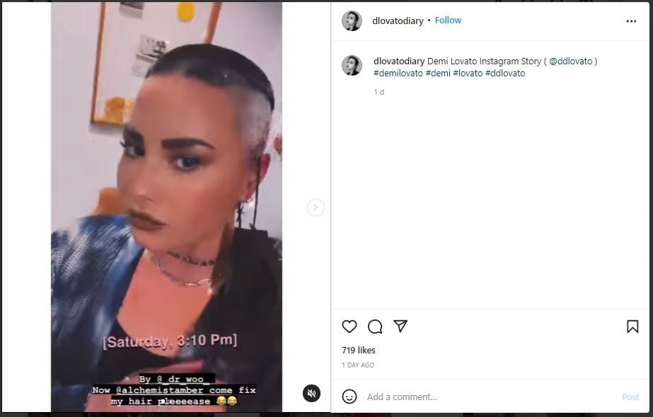 Demi Lovato Tampil dengan Rambut Botak dan Tato Laba-laba (instagram.com/dlovatodiary)