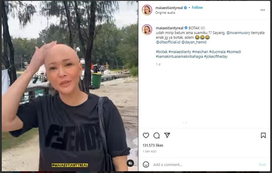 Maia Estianty Unggah Penampilan Botak (instagram.com/maiaestiantyreal)