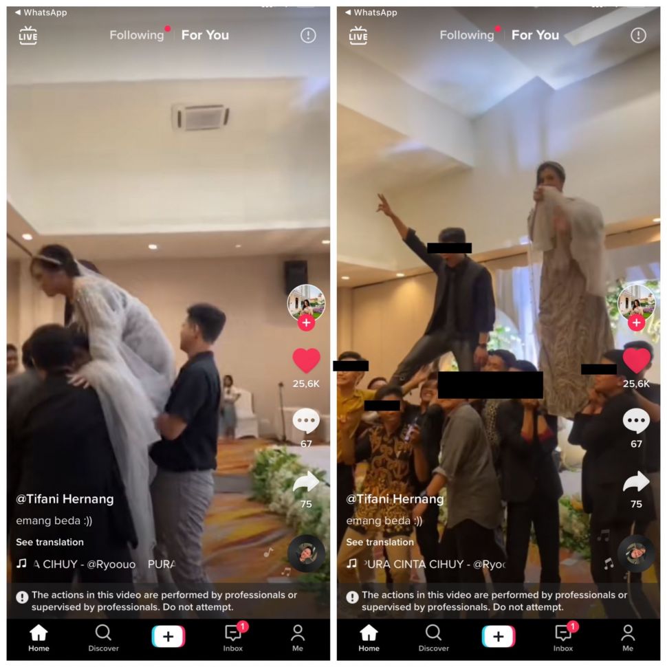 Bukan main, anggota cheerleader menikah, aksinya di resepsi sukses bikin warganet melongo (TikTok/tifanihernangg)