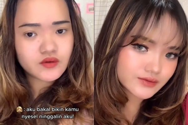 Diputusin Pacar Gegara Dekil, Transformasi Make Up Wanita Ini Mampu Bikin Mantan Nyesel (TikTok)