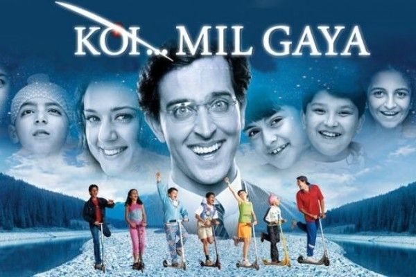 Poster film Koi... Mil Gaya yang dibintangi Hrithik Roshan dan Preity Zinta.