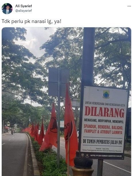 Bendera PDIP (twitter.com/alisyarief)