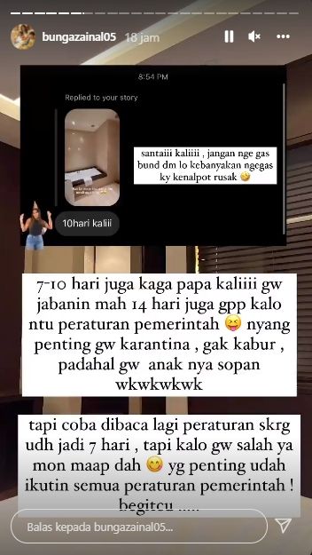 Postingan Bunga Zainal (Instagram.com)