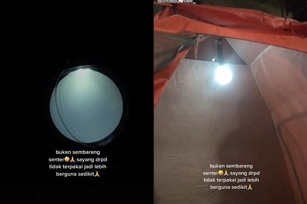 Viral Cewek Gantung Lightstick BTS untuk Lampu Tenda (TikTok)