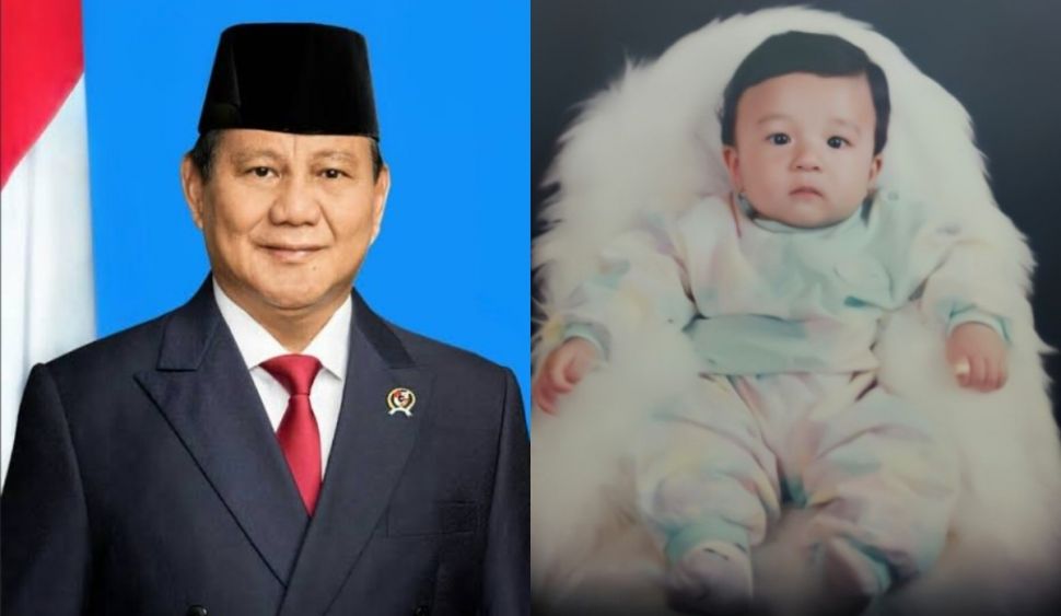 Prabowo dan foto bayi Sungjin (twitter.com/starfess)