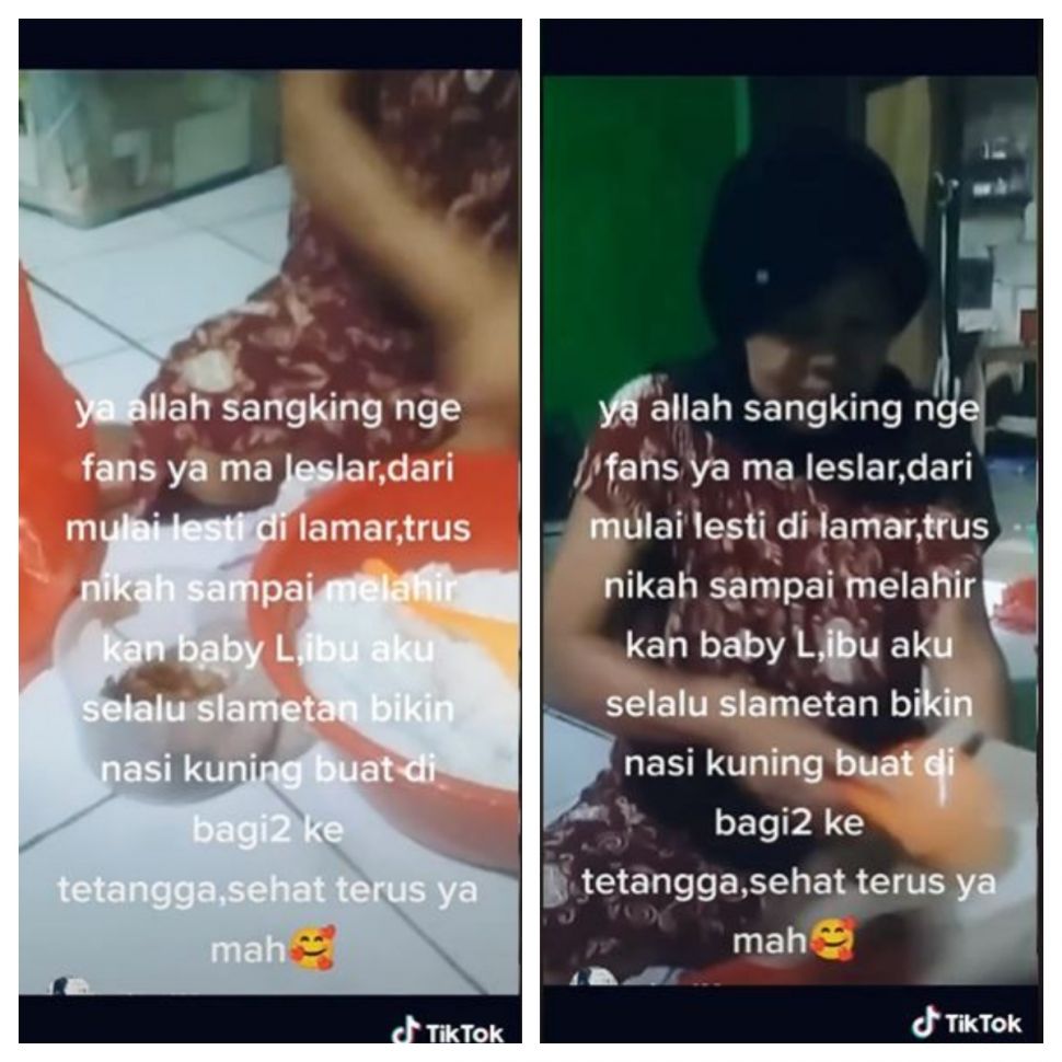 Syukuran untuk kelahiran anak Pasangan Leslar (TikTok @khenerok6)