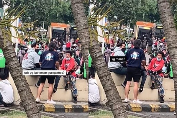 Viral Aksi Cowok Cari Teman Hilang Bisa Ngelus Dada. (TikTok)