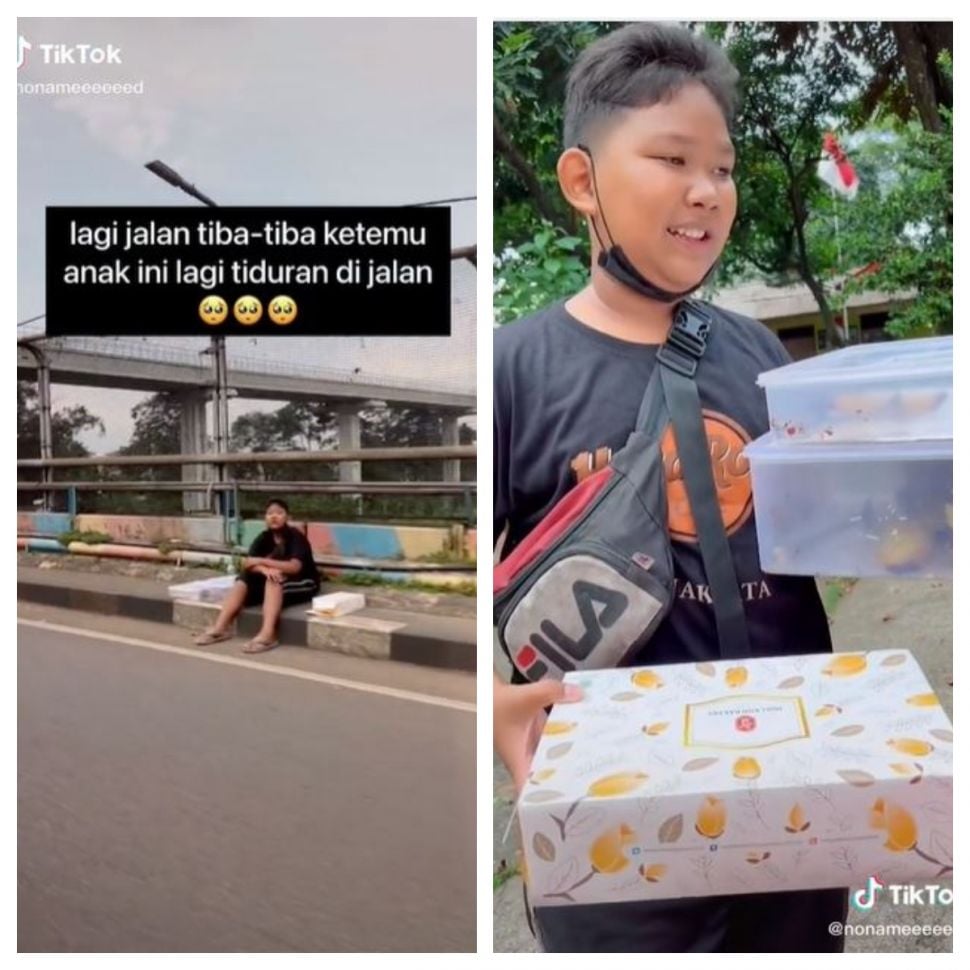 Bocah penjual donat (TikTok @nonameeeeeed)