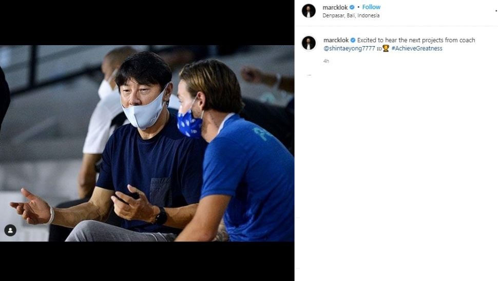 Marc Klok pamer momen bareng Shin Tae-yong. (Instagram/marcklok)