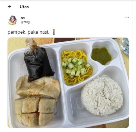 Viral potret pempek pakai nasi (Twitter @zfdg)