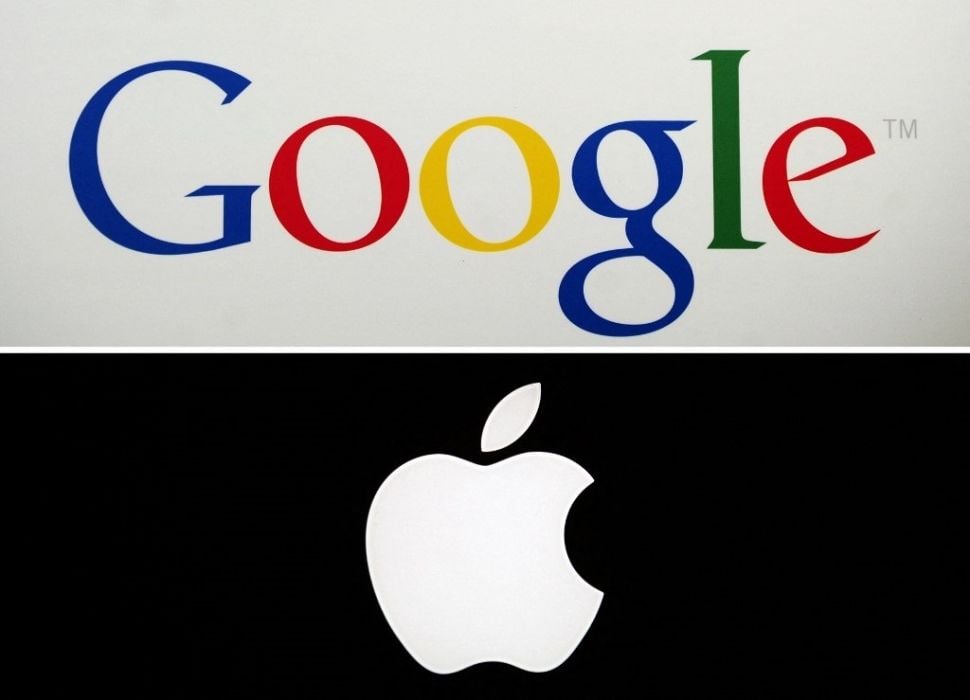 Google dan Apple. [Emmanuel Dunand, Loic Venance/AFP]