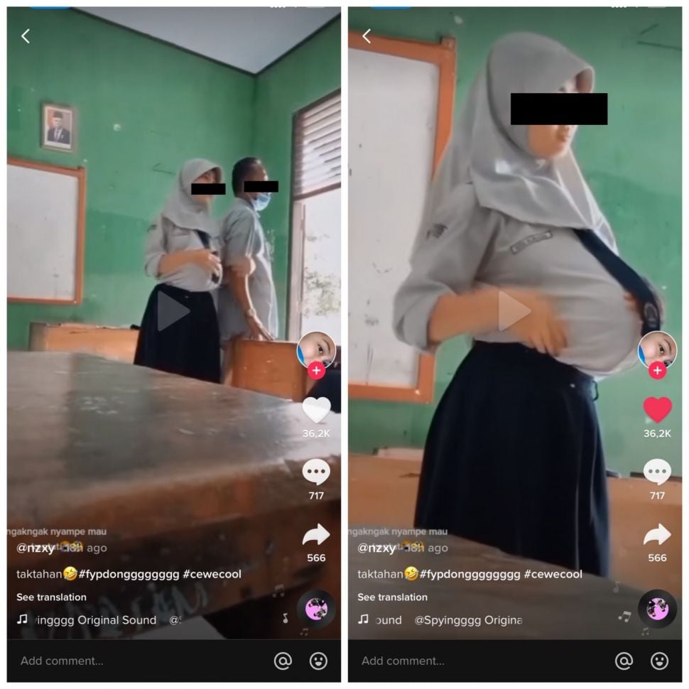 Siswi SMP pura-pura hamil di depan guru sampai gandeng tangannya (TikTok/rikasantika69)