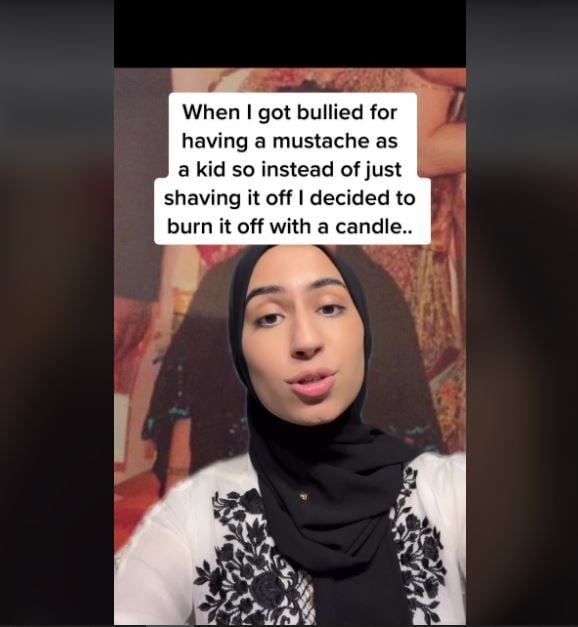 Curhat Wanita Punya Kumis, Pilih Dibakar dengan Lilin (tiktok.com/@holyhijabi)