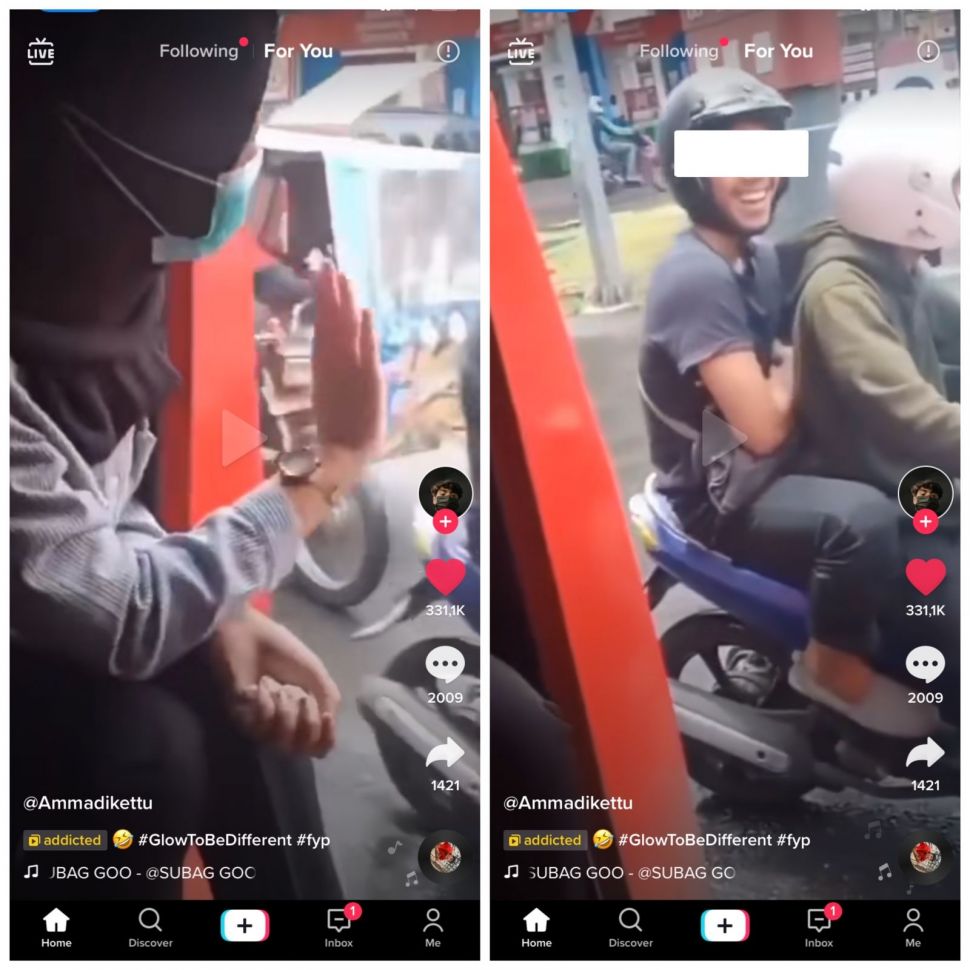 Naik angkot, wanita beri salam ke pria pengendara motor, ujungnya malu sendiri (TikTok/Ammadikettu)