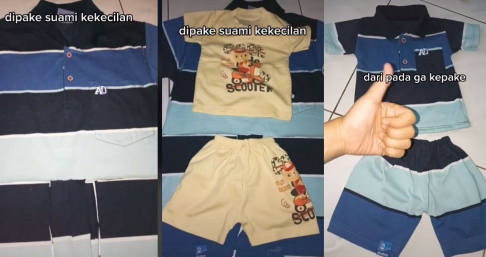 Sulap baju suami jadi setelan anak (tiktok.com/@farindea27/)