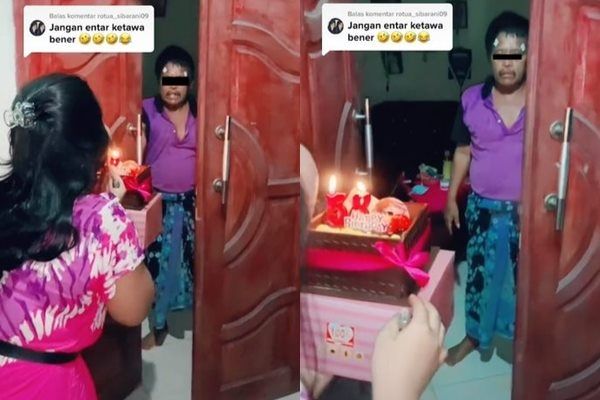 Viral Bapak Ngamuk Banting Pintu Saat Diberi Kejutan Ultah. (TikTok)