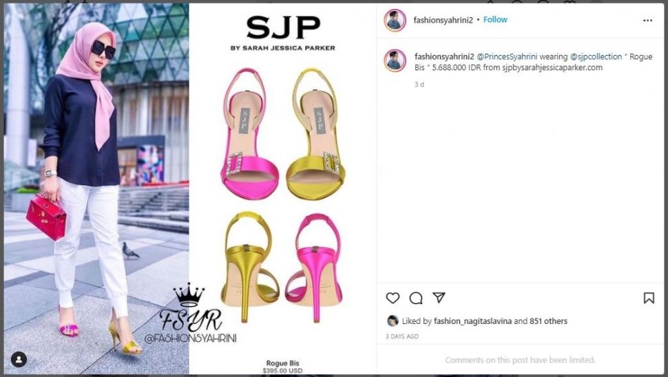 Syahrini Pakai Sepatu Beda Warna, Ternyata Segini Harganya (instagram.com/fashionsyahrini2)